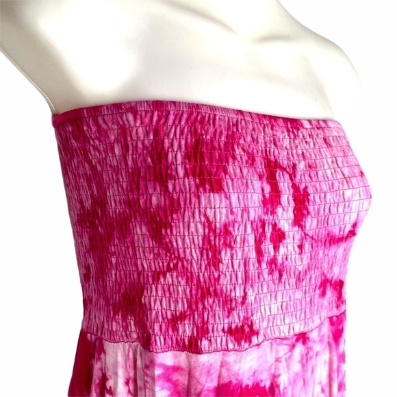 Pink Tiedye skirt/dress ruched top - Picture 4 of 16